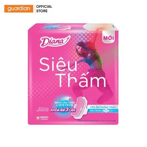 Băng vệ sinh DIANA siêu thấm siêu mỏng cánh gói 8 miếng ( Bịch 48 gói)