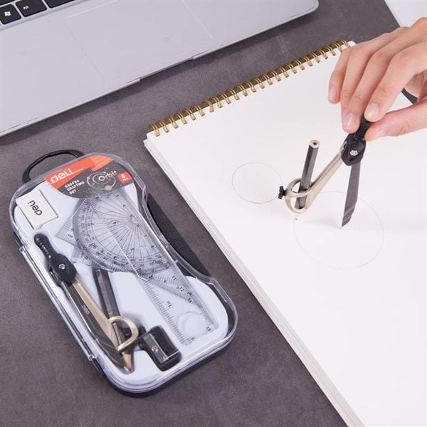Bộ dụng cụ học sinh hộp nhựa Deli EG30404 (1/12/96)