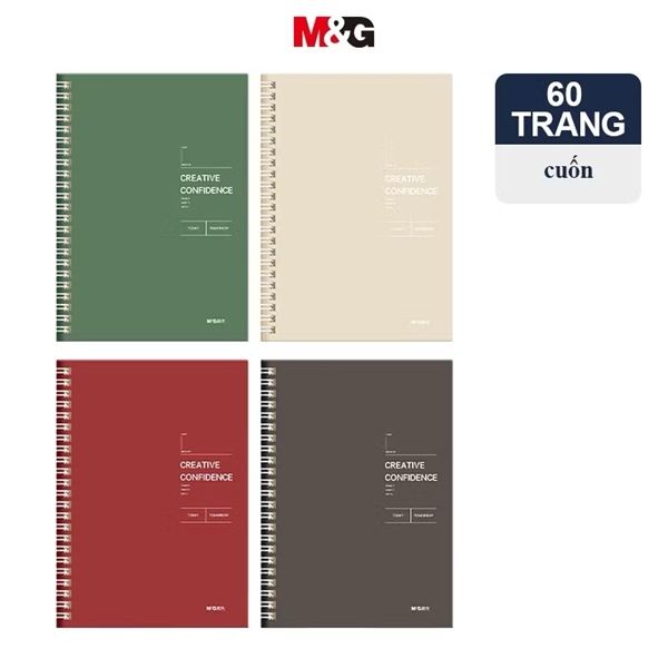 Sổ viết kẻ ô khổ A5 gáy lò xo dẻo 60 tr/q (14.2x20.3)cm (64/128) APNDC017