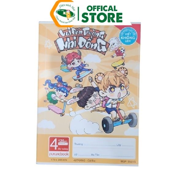 Vở Ô Ly Đl120gsm Nhi Đồng Vui Đến Trường Futurebook Chính Hãng - Có Tại Hiệu Sách Mai