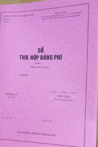 Sổ thu nộp đảng phí