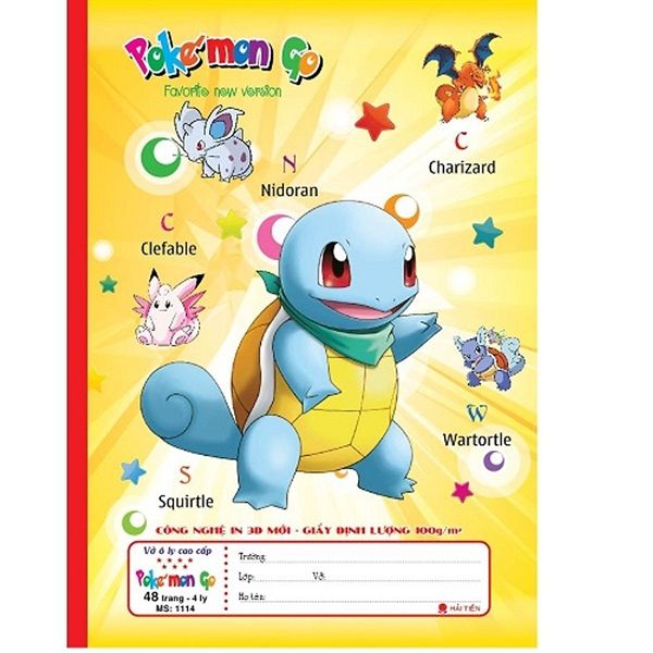 Vở ô ly ĐL100gsm Hải Tiến POKEMON