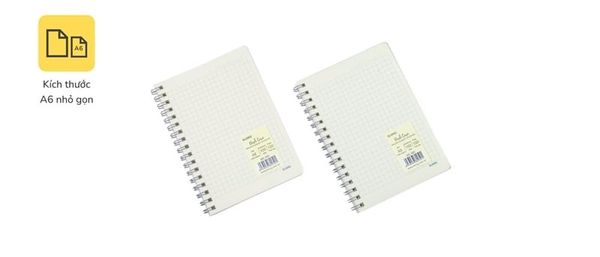 Sổ Dash Lò xo kép kẻ caro bìa nhựa khổ A6 120 trang DL100gsm Klong950 (5/160)