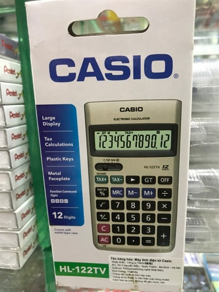 Máy tính Casio HL-122TV 12 số – HIỆU SÁCH MAI