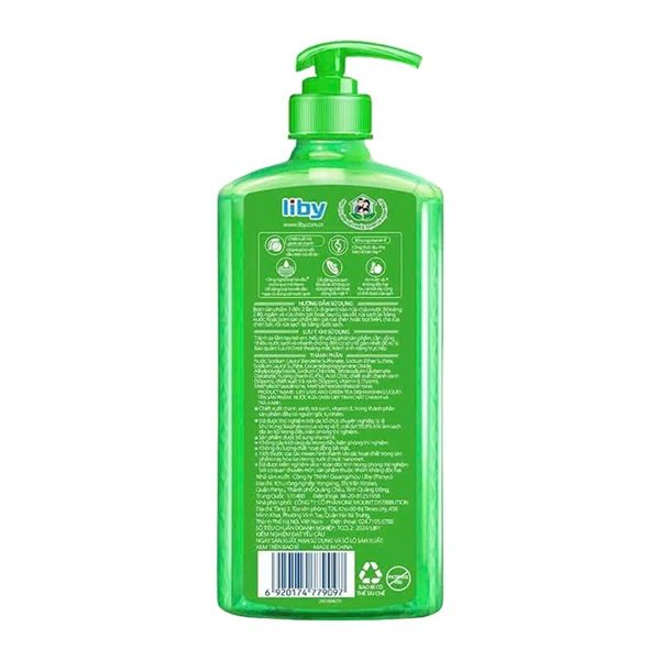 Nước rửa chén LIBY tinh chất chanh và trà xanh chai 1kg (10)