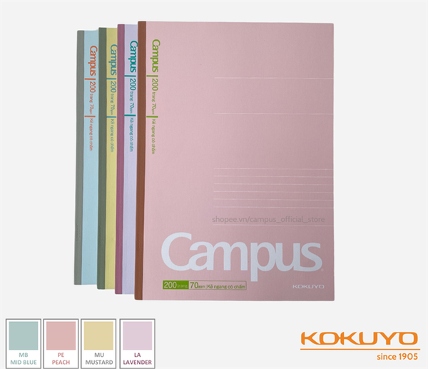 Vở kẻ ngang có chấm B5 80/120/200 trang Campus Chính Hãng - Có Tại Hiệu Sách Mai