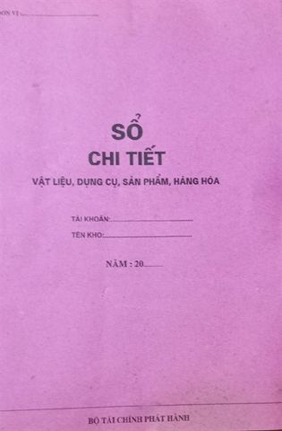 Sổ chi tiết vật liệu sản phẩm hàng hóa
