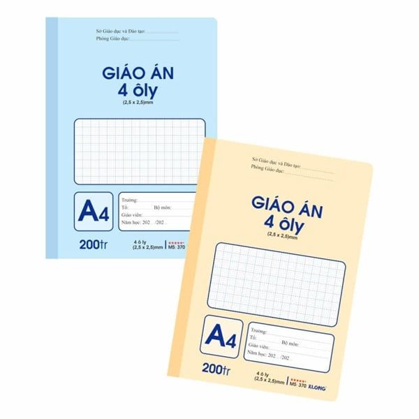 Sổ giáo án 4 ôly may dán gáy A4 KLONG DL70gsm