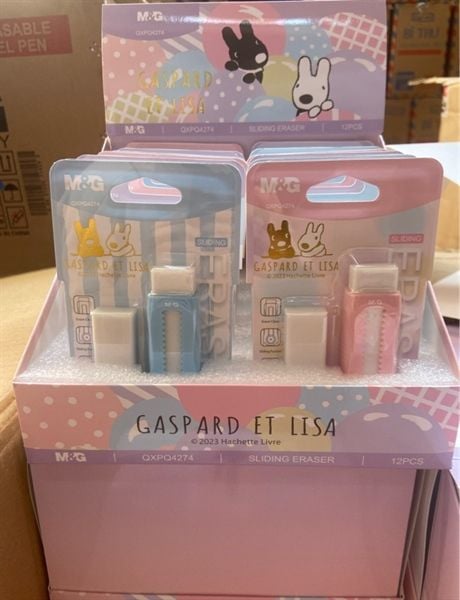 Tẩy chì hình dao trổ kèm 1 tẩy màu Pastel - Gaspard Et Lisa (12/288) QXPQ4274