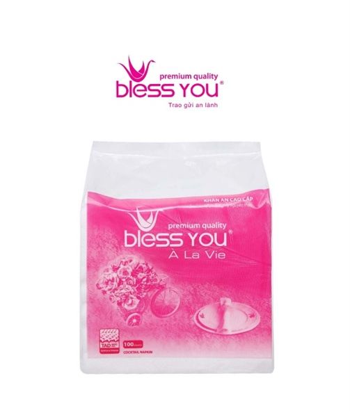 Khăn ăn - Bless You Alavie 23x23cm (60 bịch/thùng)