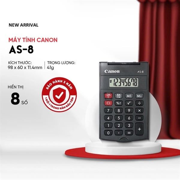 Máy tính Canon 8 số bỏ túi AS-8