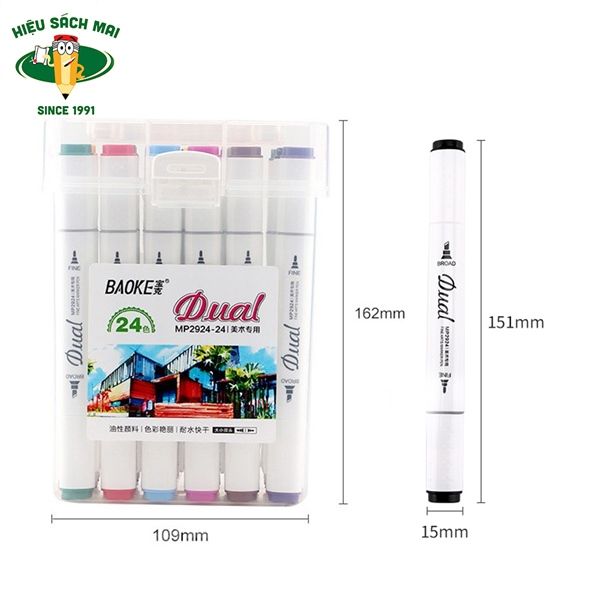 Bút Dạ Màu Marker Baoke Chính Hãng - Có Tại Hiệu Sách Mai
