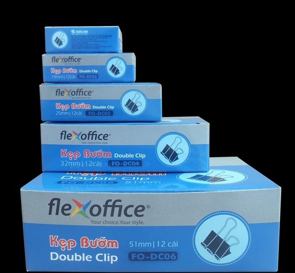 Kẹp đen Flexoffice (12 chiếc/hộp)