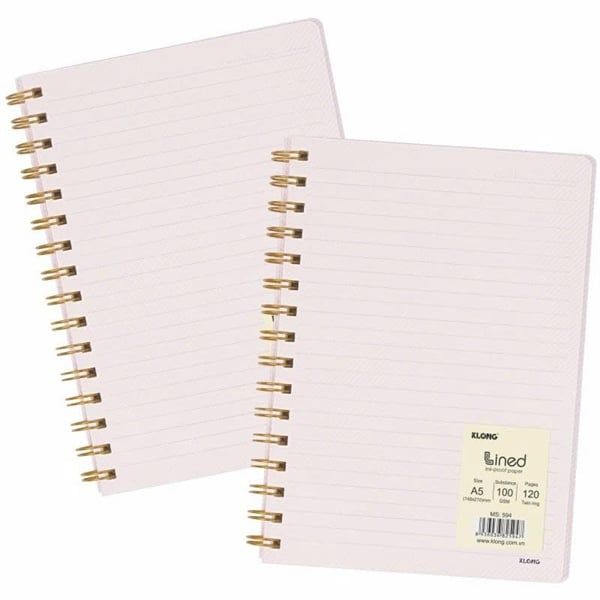 Vở Dash Line Lò xo kép khổ A5 bìa nhựa Klong 120 trang DL100gsm (80)