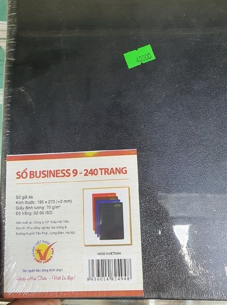 Sổ bìa giả da nẹp góc Hải Tiến Business
