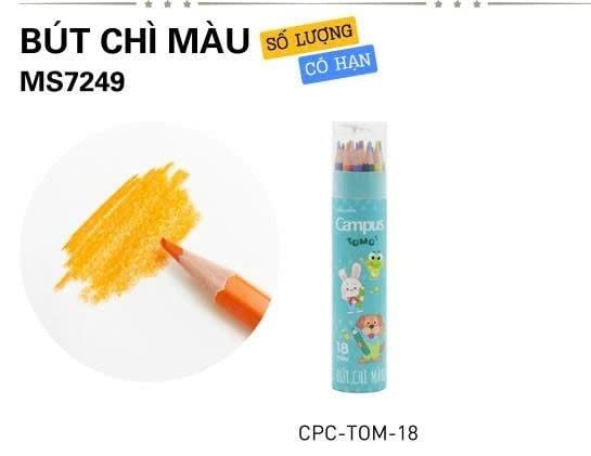 Bút chì 18 màu Campus Tomo (18/144) CPC-TOM-18