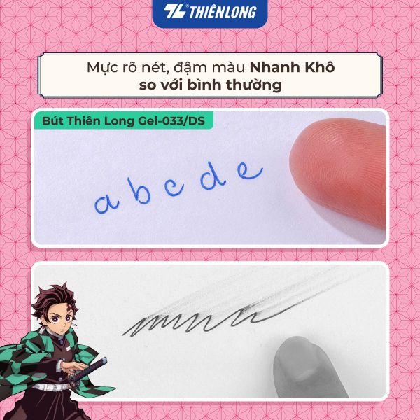 Bút Gel Gel-033/Ds Hồng Mực Xanh Chính Hãng - Có Tại Hiệu Sách Mai