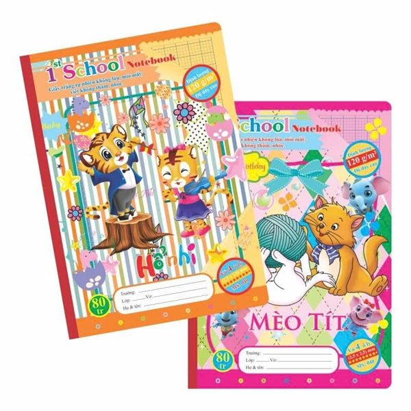 Vở 4 ô ly Klong Chích Bông ĐL120gsm 80 trang Klong 040 (5/80)