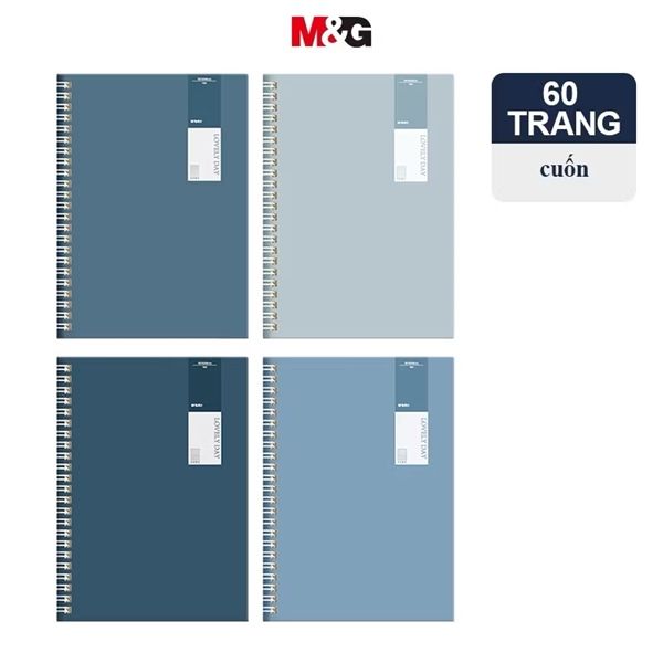 Sổ viết kẻ ô khổ A5 gáy lò xo dẻo 60 tr/q (14.2x20.3)cm (64/128) APNDC017