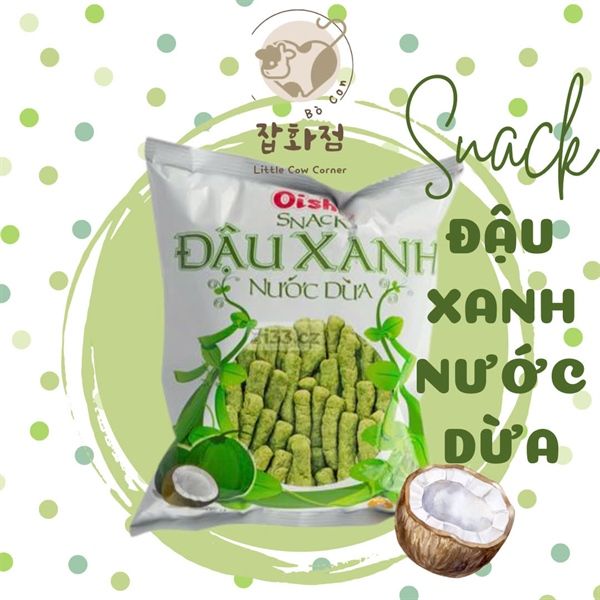 Snack OISHI đậu xanh nước dừa gói (Thùng 20 gói)