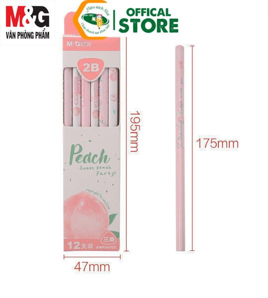 Bút Chì Gỗ 2B In Hình Quả Đào Awp30707 Chính Hãng - Có Tại Hiệu Sách Mai