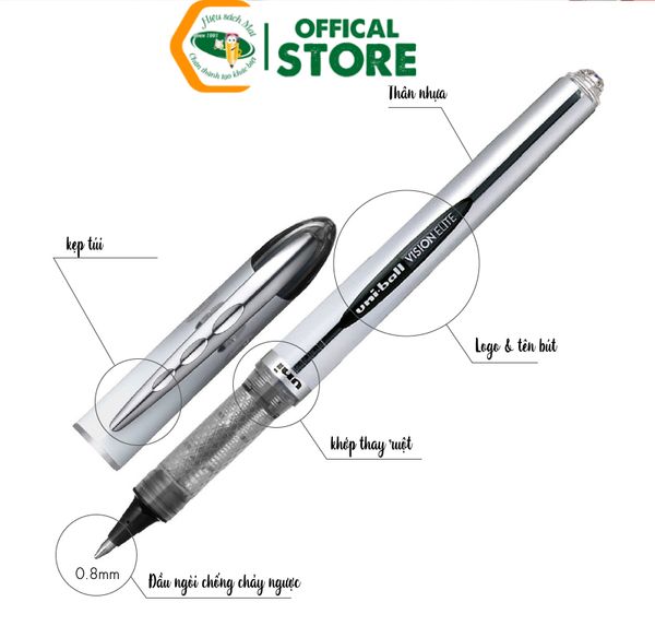 Bút Lông Kim 0.8mm Uniball Ub-200 Chính Hãng - Có Tại Hiệu Sách Mai