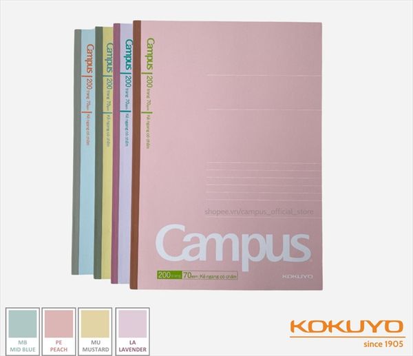 Vở kẻ ngang có chấm B5 80/120/200 trang Campus Chính Hãng - Có Tại Hiệu Sách Mai