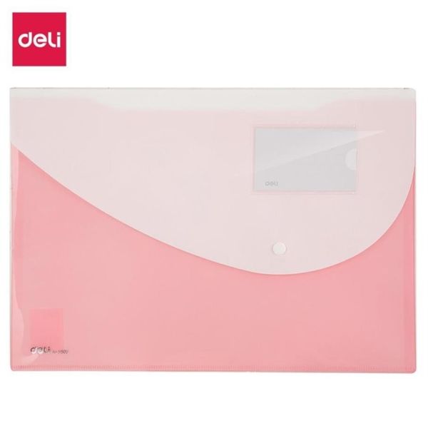 Túi đựng hồ sơ 2 ngăn nhiều màu giao ngẫu nhiên Deli E5506 (10/200/400)