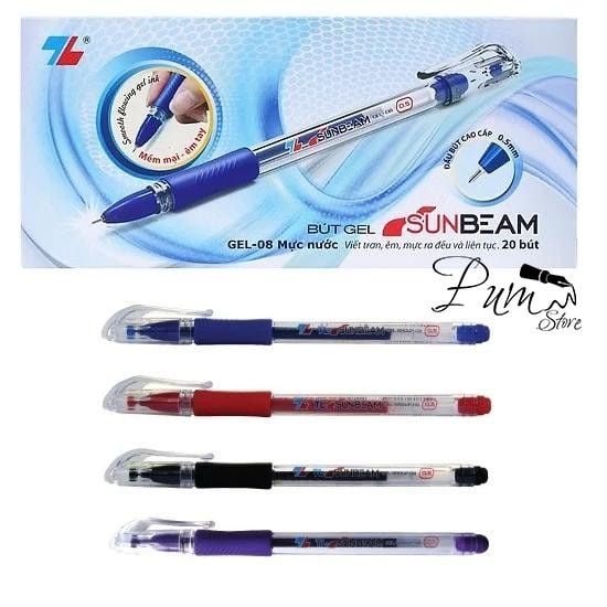 Bút Gel 0.5mm Thiên Long Gel-08 Tím/Đỏ/Xanh/Đen Chính Hãng - Có Tại Hiệu Sách Mai