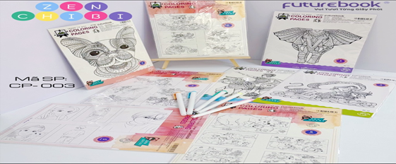 Tranh tô màu ĐL160gsm Futurebook (5 tranh/tập)