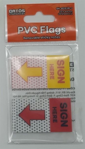 Giấy Nhớ Sign Here Batos Sh-B25Yr-1 Chính Hãng - Có Tại Hiệu Sách Mai