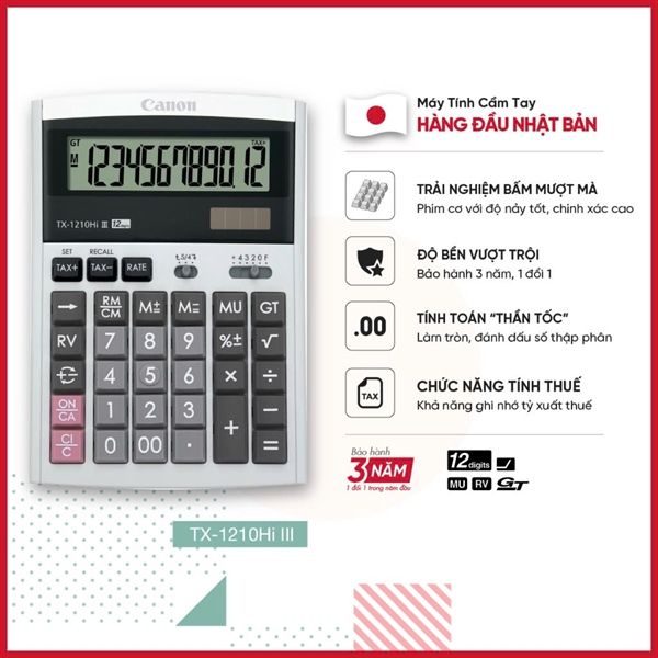 Máy tính văn phòng 12 số Canon TX 1210Hi III