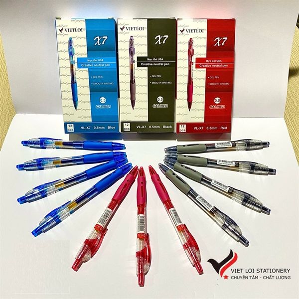 Bút gel bấm 0.5mm Việt Lợi VL-X7 (12/144/1728)