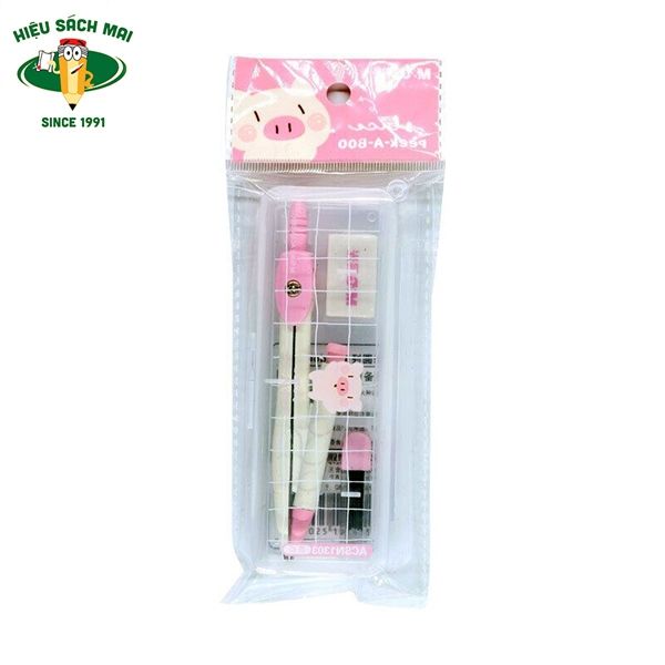 Compa Hồng Chì Kim Con Lợn Chính Hãng - Có Tại Hiệu Sách Mai