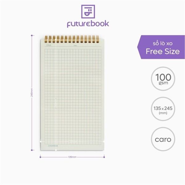 Sổ lò xo kẻ caro Futurebook ĐL100gsm
