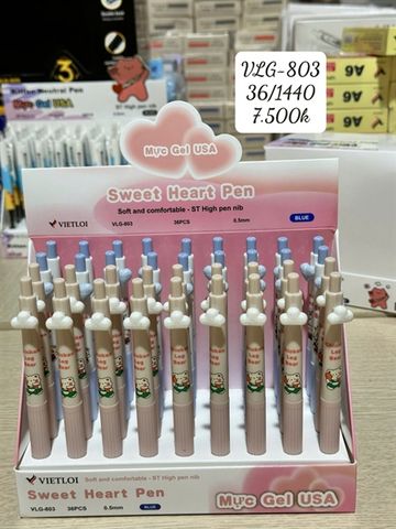 Bút Gel bấm học sinh Việt Lợi Chicken Leg Bear 0.5 VLG-803 (36/1440 )