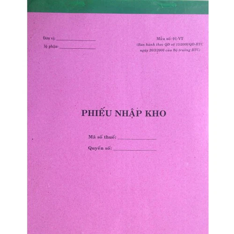 Phiếu nhập kho A4 3 liên