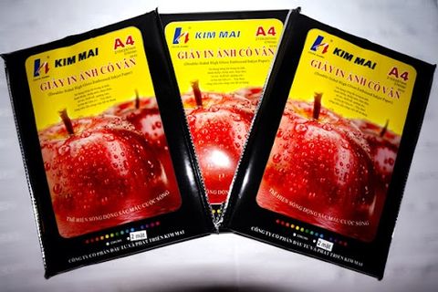 Giấy in ảnh A4 Kim Mai có vân 250g (50)