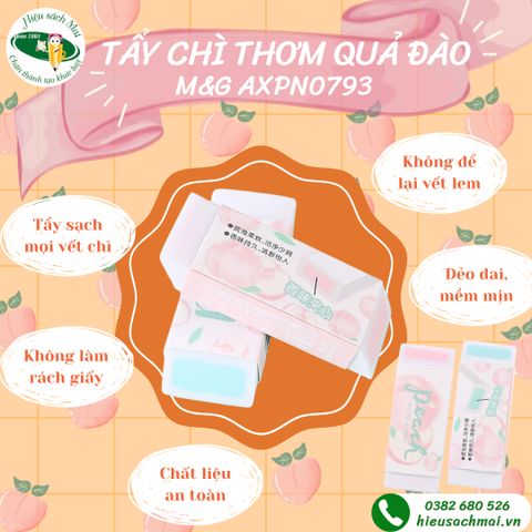 Tẩy Chì Thơm In Hình Quả Đào Chính Hãng - Có Tại Hiệu Sách Mai