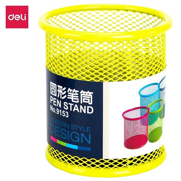 Ống cắm bút sắt nhiều màu giao ngẫu nhiên Deli 9153 (12/96)