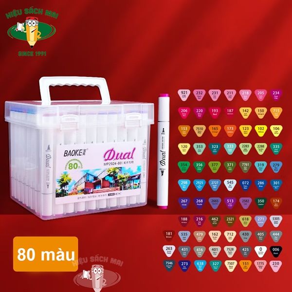 Bút Dạ Màu Marker Baoke Chính Hãng - Có Tại Hiệu Sách Mai