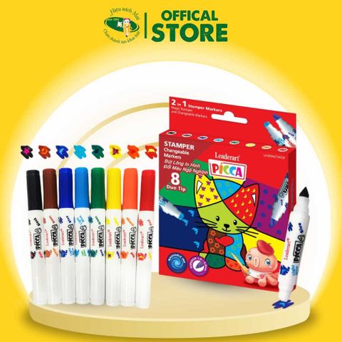 Bút Dạ Màu Kèm Dấu Đổi Mầu Leaderart Chính Hãng - Có Tại Hiệu Sách Mai