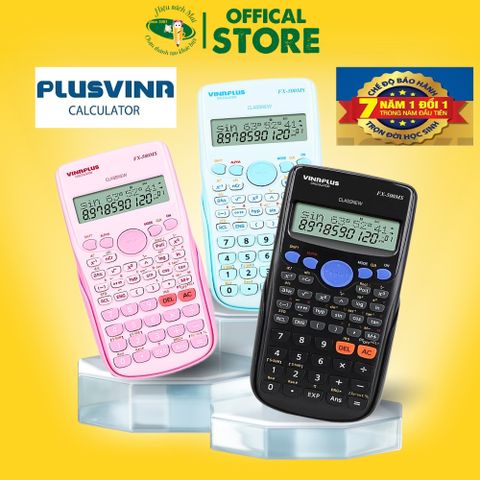 Máy Tính Khoa Học Vinaplus - Fx- 500Ms Đen - Xanh - Hồng Chính Hãng - Có Tại Hiệu Sách Mai