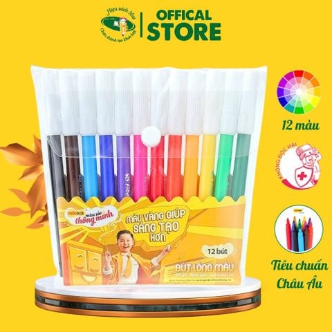 Bút Lông Màu Fp-01 Colokit 12 Màu Chính Hãng - Có Tại Hiệu Sách Mai
