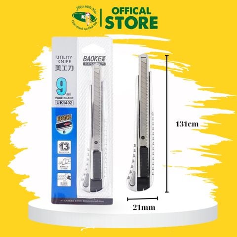 Dao Rọc Giấy Vỏ Inox Baoke Uk1402 Chính Hãng - Có Tại Hiệu Sách Mai