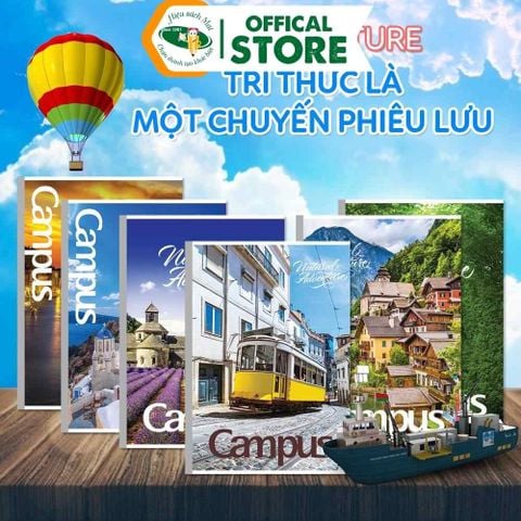 Vở kẻ ngang có chấm B5 80/120/200 trang Campus Chính Hãng - Có Tại Hiệu Sách Mai