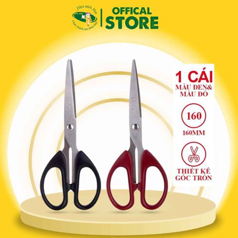 Kéo Văn Phòng Màu Đỏ 160mm Assn2248C Chính Hãng - Có Tại Hiệu Sách Mai