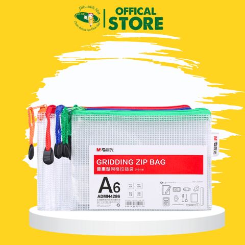 Túi Lưới Kéo Khóa A6 Nhiều Màu Chính Hãng - Có Tại Hiệu Sách Mai