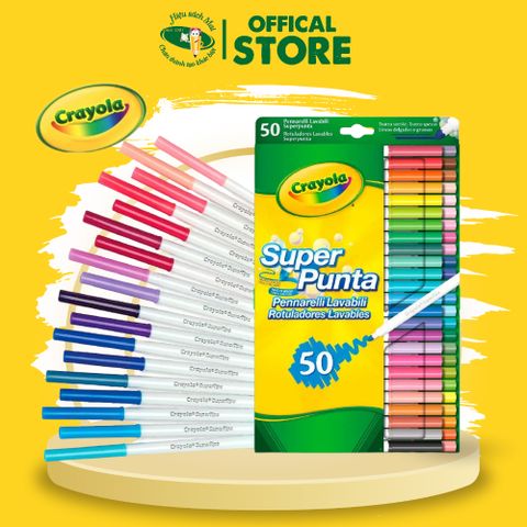 Bút Lông 50 Màu Crayola Supertips 585050 Chính Hãng - Có Tại Hiệu Sách Mai