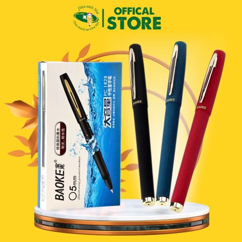Bút Gel Baoke Nắp Đậy Thân Nhung Chính Hãng - Có Tại Hiệu Sách Mai